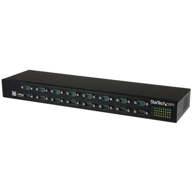 StarTech.com USB to Serial Hub - 16 Port - COM Port Retention - Rack Mount and Daisy Chainable - USB to RS232 Hub