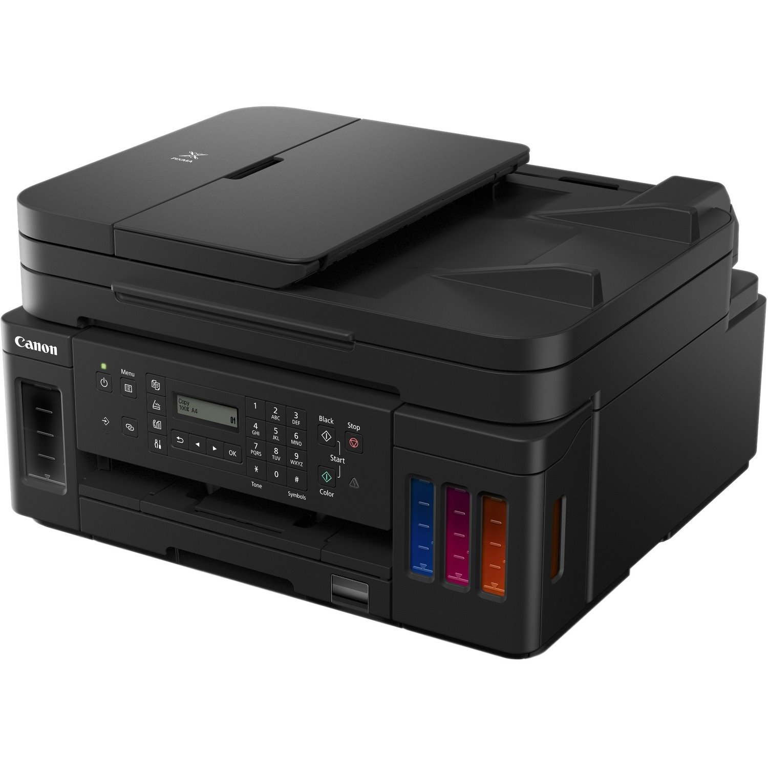 Canon PIXMA G7020 Inkjet Multifunction Printer-Color-Copier/Fax/Scanner-4800x1200 dpi Print-Automatic Duplex Print-5000 Pages-350 sheets Input-1200 dpi Optical Scan-Color Fax-Wireless LAN-Apple AirPrint-Mopria-Canon PRINT Business-PictBridg