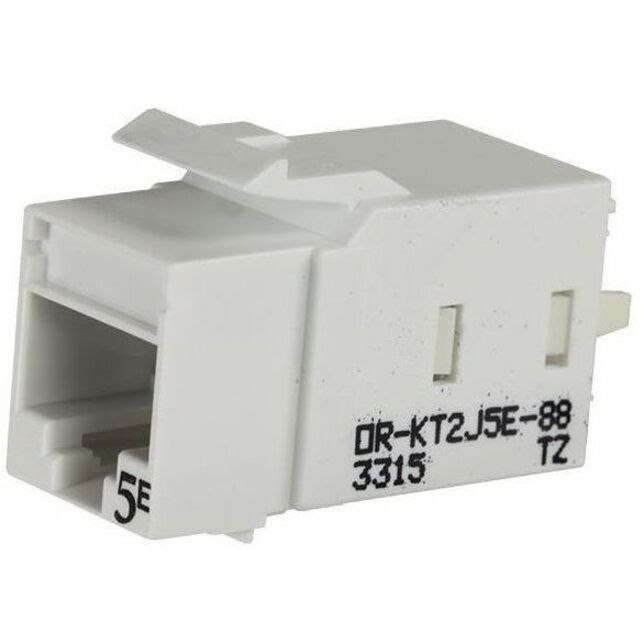 Ortronics Category 5e Keystone Jack, Lacing Cap Termination, Fog White, 25 Pack