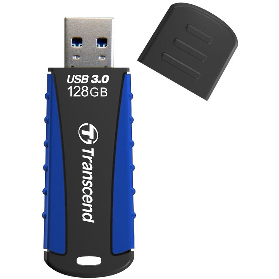 Transcend JetFlash 810 128 GB USB 3.0 Flash Drive - Black, Blue