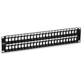 TRENDnet 48-Port Blank Keystone 2U HD Patch Panel, 2U 19" Rackmount Housing, HD Keystone Network Patch Panel, Recommended With TC-K25C6 & TC-K50C6 Cat6 Keystone Jacks (Sold Separately), Black, TC-KP48