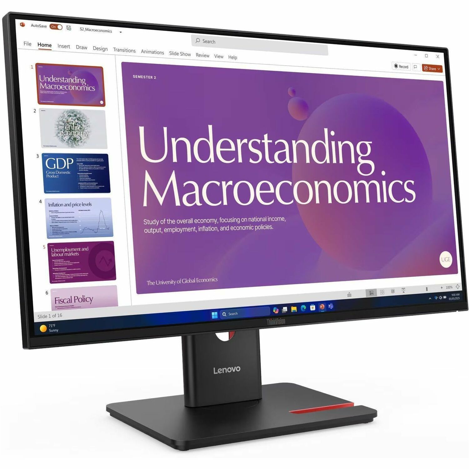 Lenovo ThinkVision T24D-40 24" Class Full HD LED Monitor - 16:9 - Eclipse Black