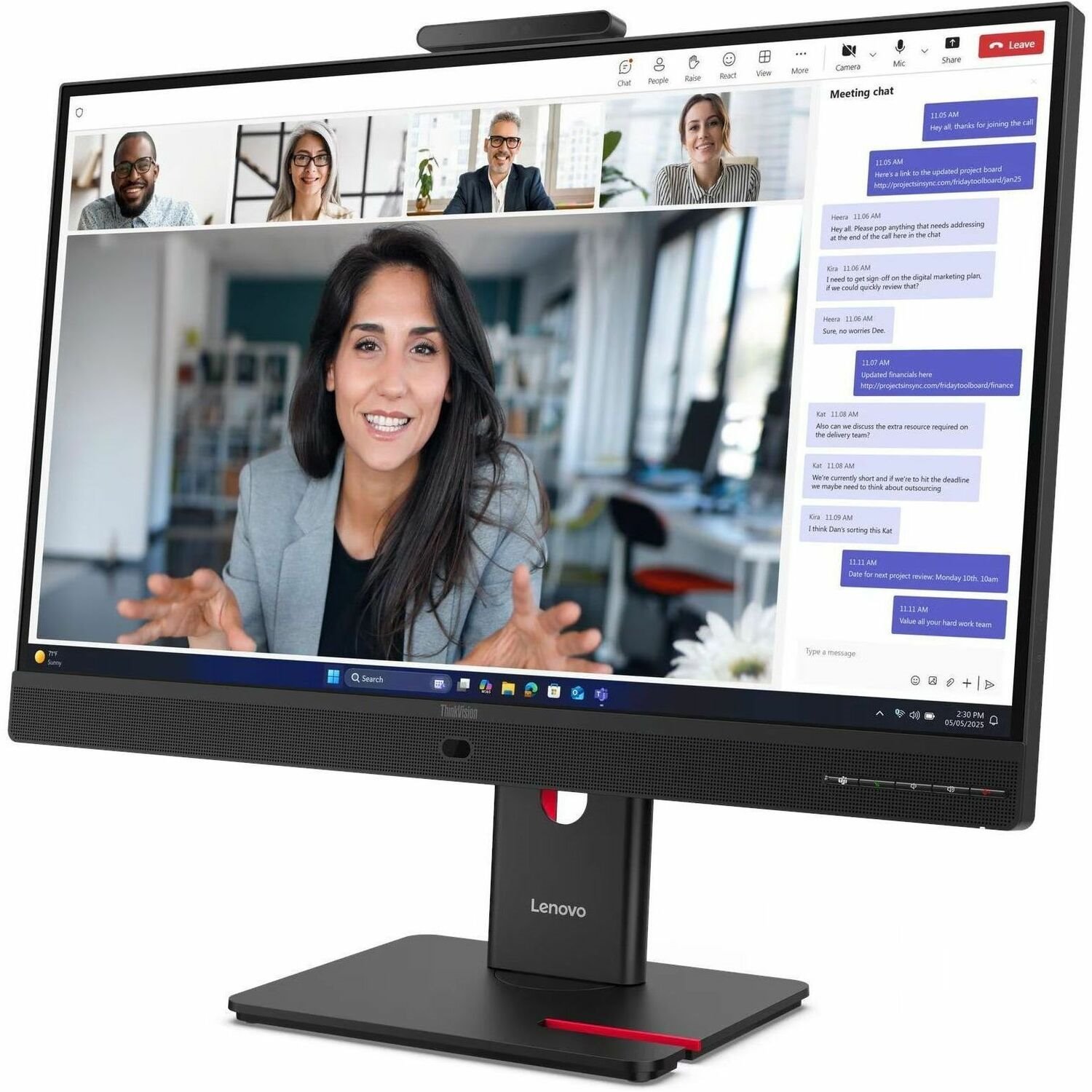 Lenovo T27QD-4V 27" Wled Ips FHD (16:9), SPKR, Hdmi, DP, Usb-C, Pivot, Tilt, H/Adj, 3YR