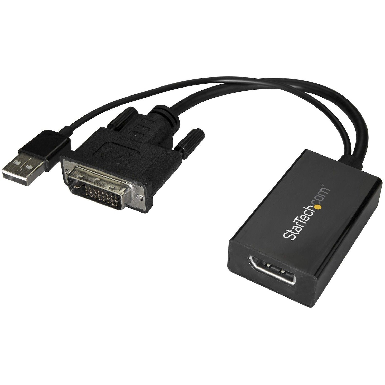 StarTech.com DVI to DisplayPort Adapter with USB Power - DVI-D to DP Video Adapter - DVI to DisplayPort Converter - 1920 x 1200