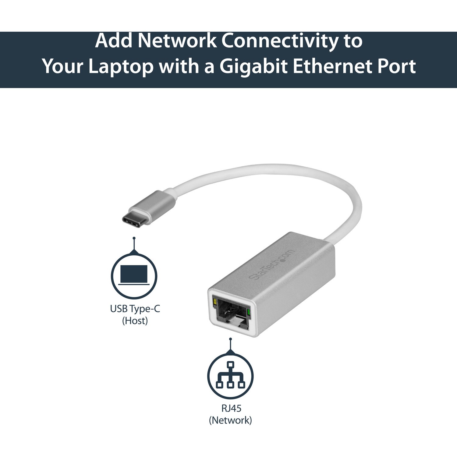 StarTech.com USB-C to Gigabit Ethernet Adapter - Aluminum - Thunderbolt 3 Port Compatible - USB Type C Network Adapter