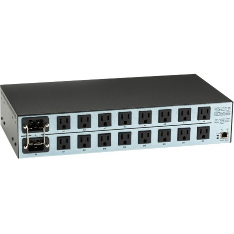 Black Box Outlet-Managed PDU, 16-Outlet, Dual-Circuit, 120 VAC, 20-Amp