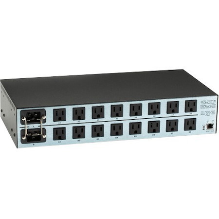 Black Box Outlet-Managed PDU, 16-Outlet, Dual-Circuit, 120 VAC, 20-Amp