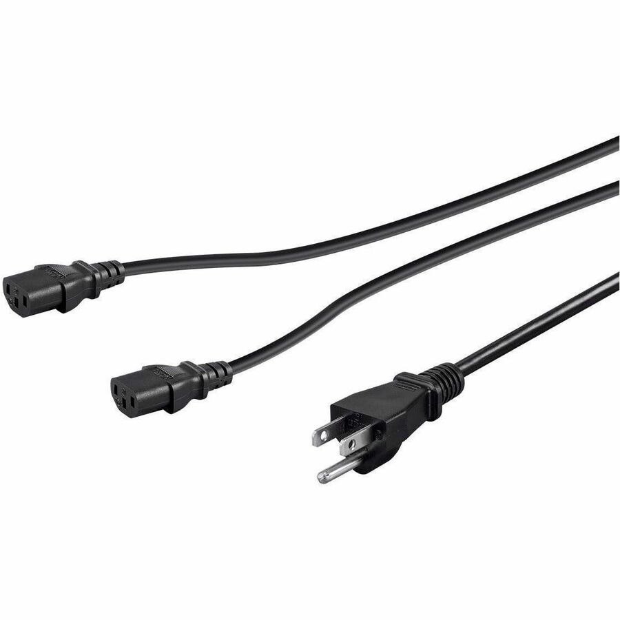 Monoprice Power Cord Splitter - Nema 5-15P To 2X Iec 60320 C13_ 16Awg_ 13A/1625W