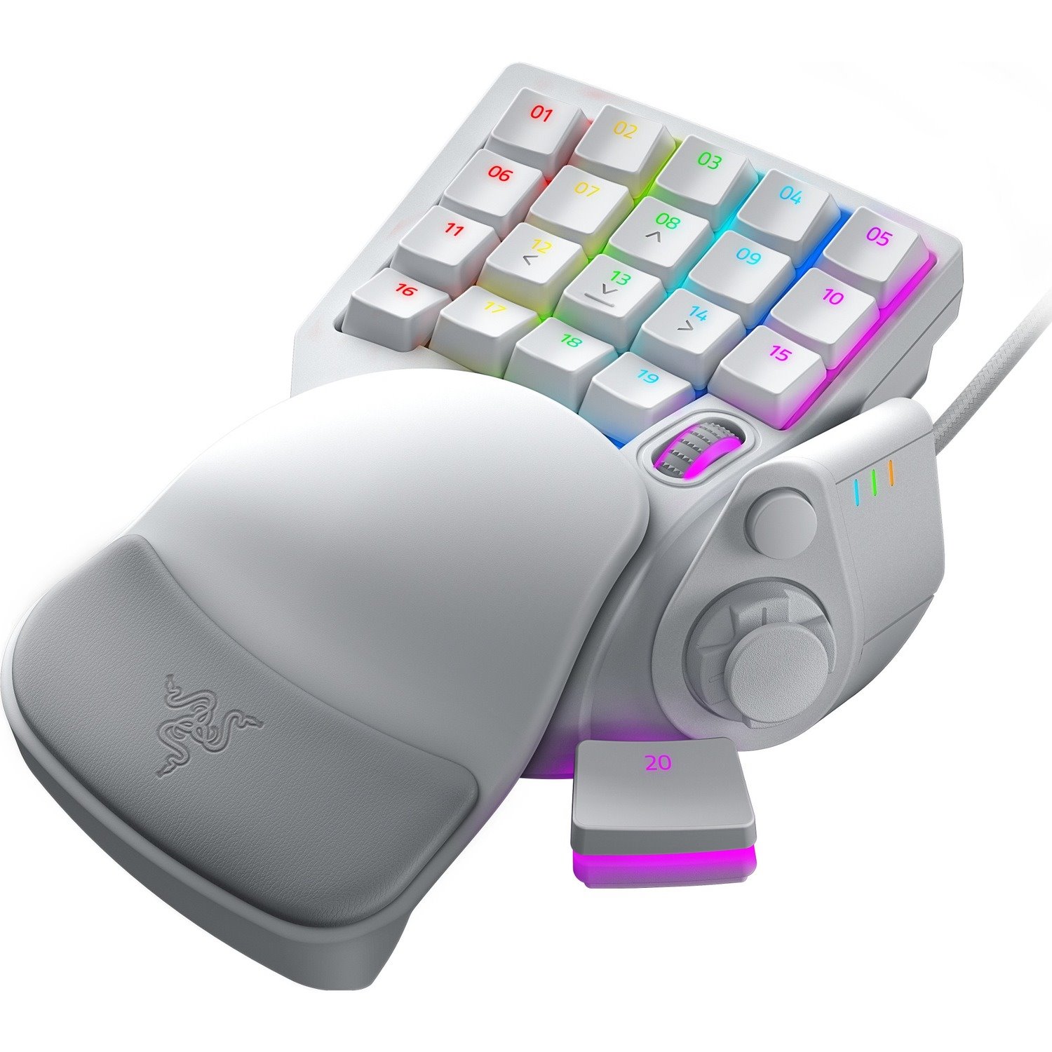 Razer Tartarus Pro Gaming Keypad - Cable Connectivity - RGB LED - Mercury, White