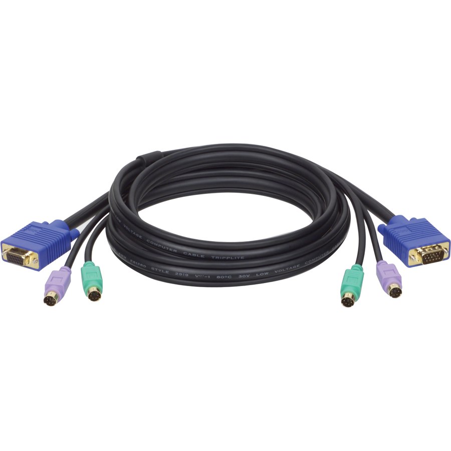 Eaton Tripp Lite Series PS/2 (3-in-1) Cable Kit for KVM Switch B007-008, 10 ft. (3.05 m)