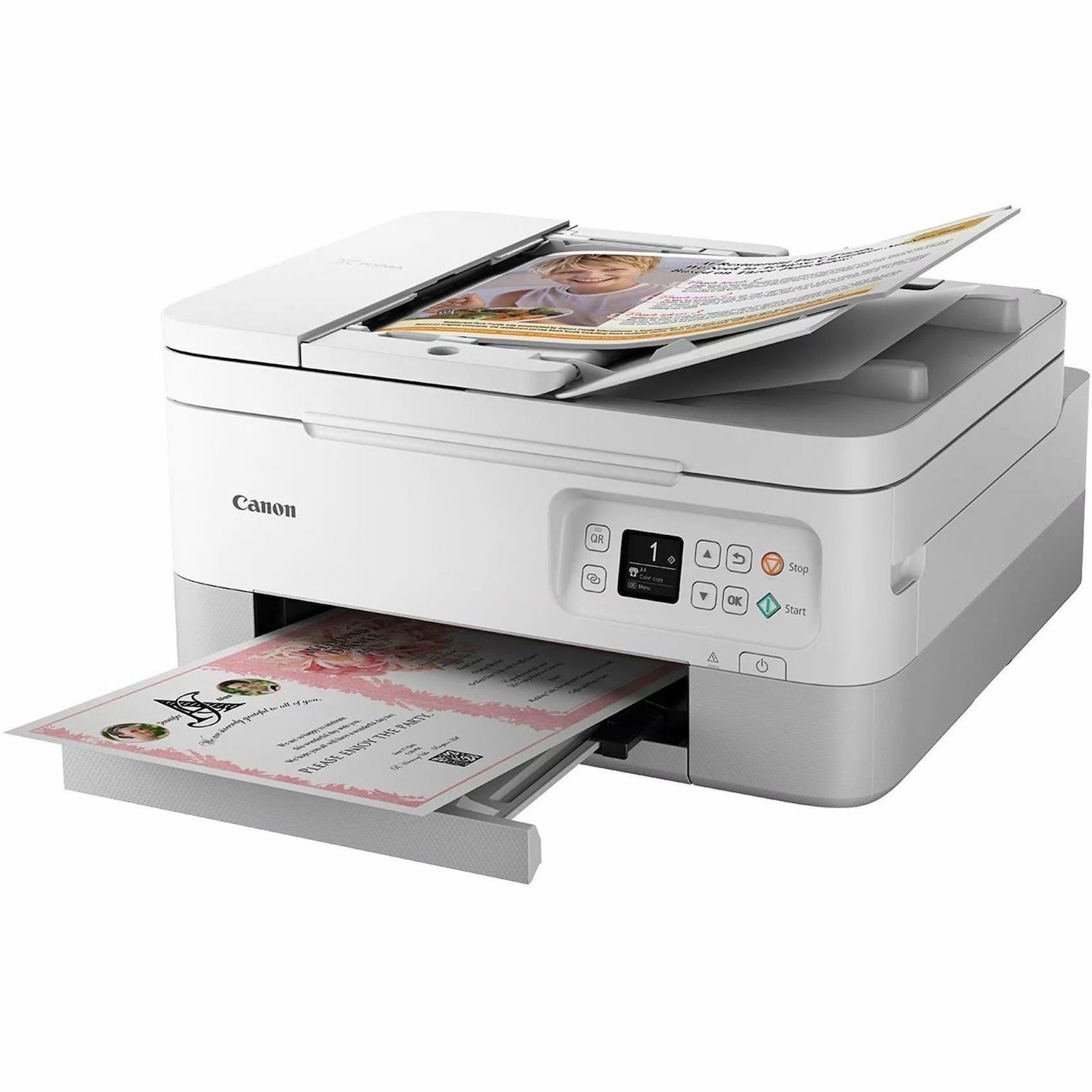 Canon PIXMA TR7020a Wireless Inkjet Multifunction Printer - Color - White