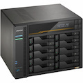 Asustor Lockerstor 10 Gen3 AS6810T 10 Bay NAS, AMD Ryzen Quad-Core 2.3 GHz, 16GB RAM ECC DDR5, 4 M.2 NVMe Slots, Dual 5GbE and Dual 10GbE Port, USB4 Type-C, Network Attached Storage (Diskless)