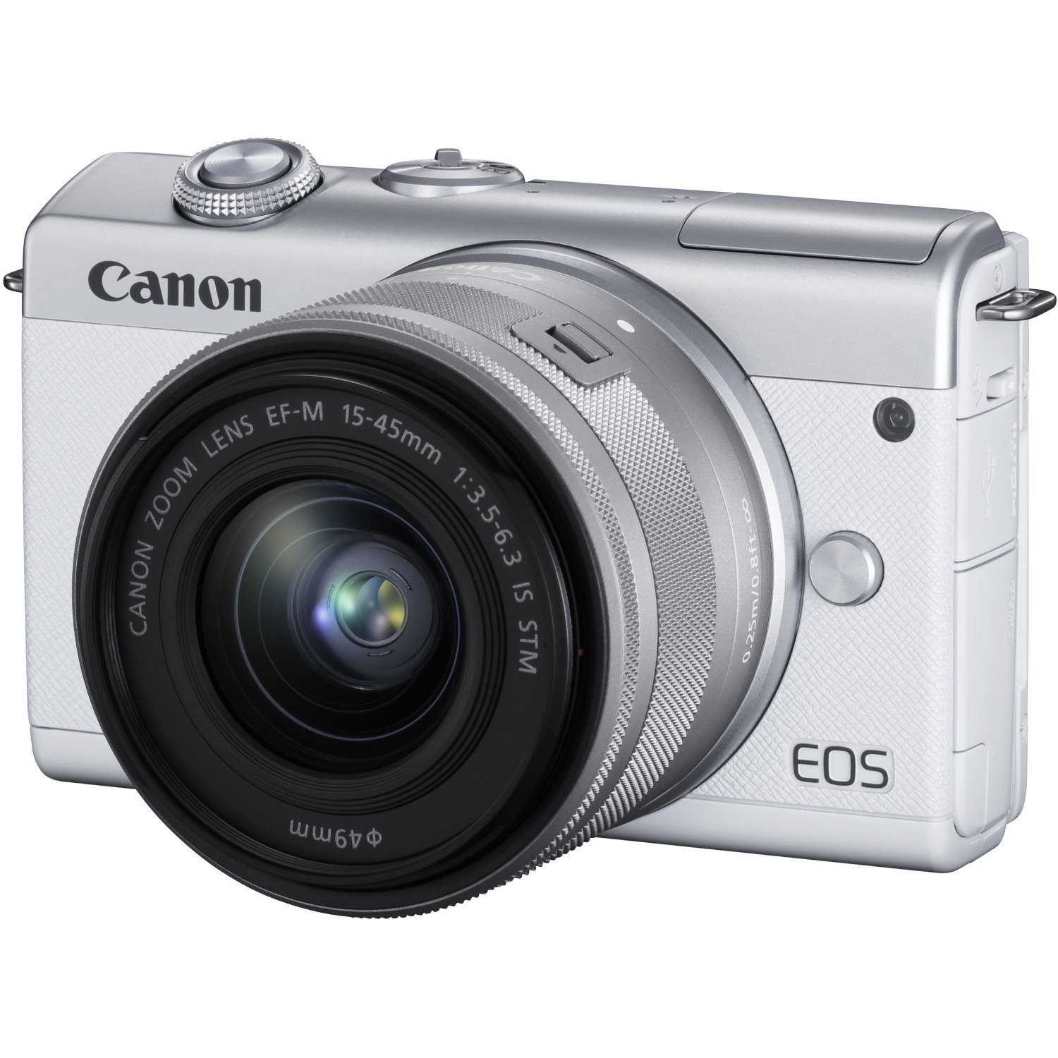 Canon EOS M200 24.1 Megapixel Mirrorless Camera with Lens - 0.59" - 1.77" - White