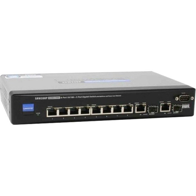 Cisco 300 SF300-08 8 Ports Manageable Layer 3 Switch - Fast Ethernet - 10/100Base-TX - Refurbished