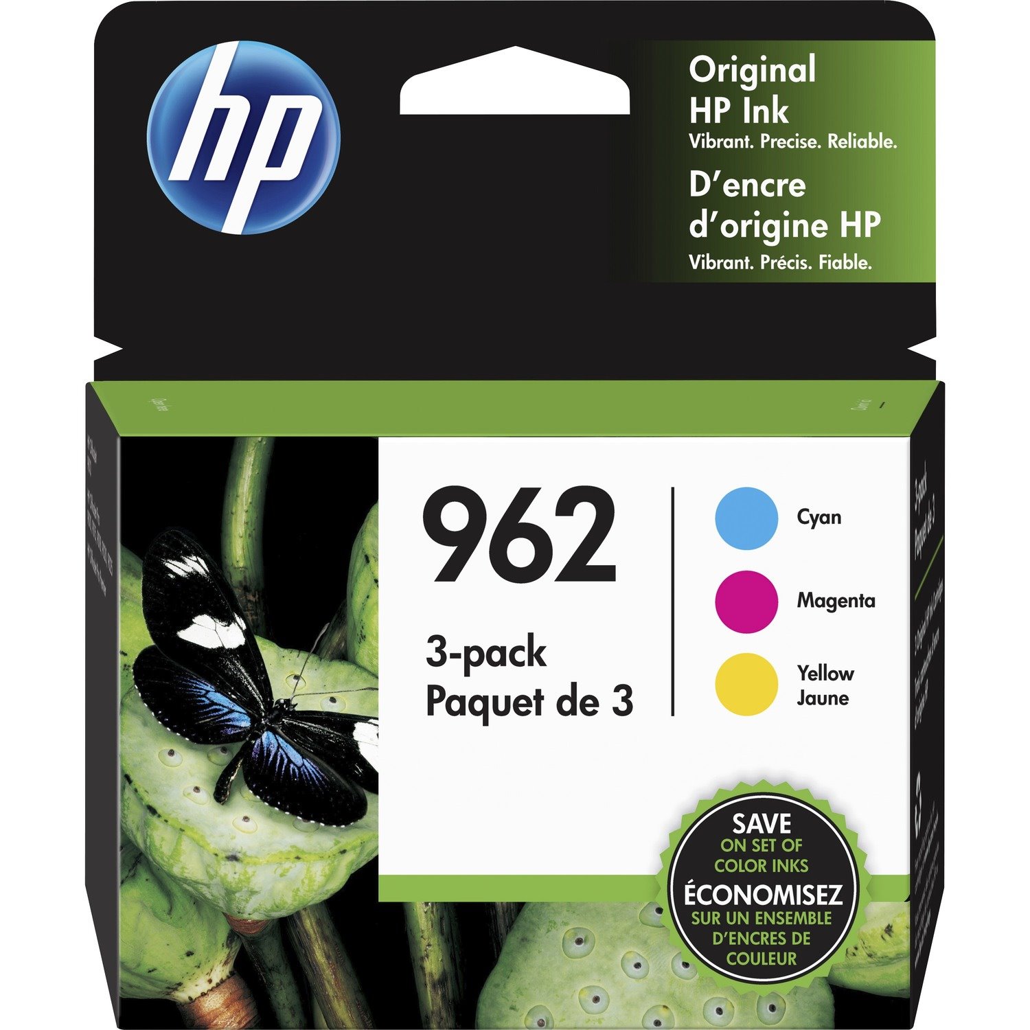 Original HP 962 Cyan, Magenta, Yellow Ink Cartridges (3 Count)