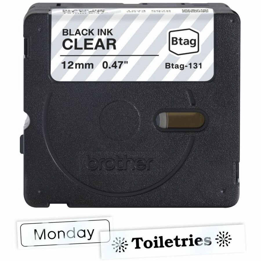 Brother P-touch BTAG-131 Black on Clear Label Tape