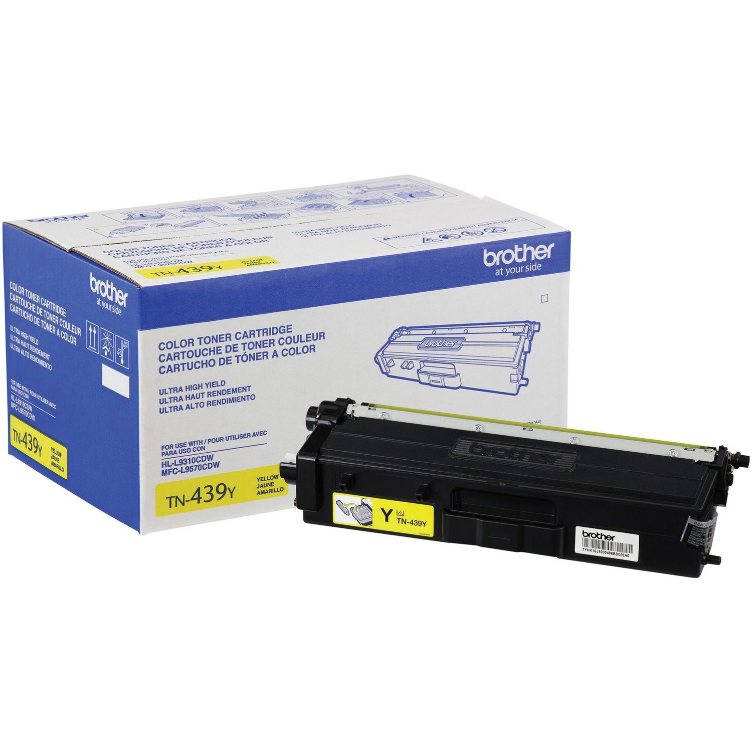 Brother TN439Y Original Ultra High Yield Laser Toner Cartridge - Yellow - 1 Each