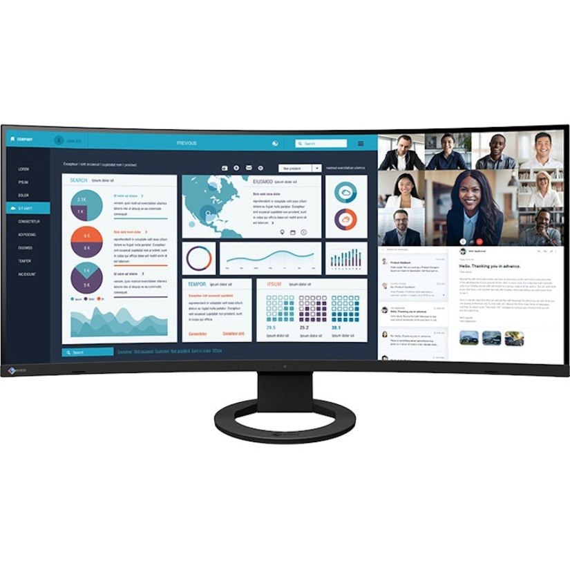 EIZO FlexScan EV3895 38" Class UW-QHD+ Curved Screen LCD Monitor - 24:10 - Black