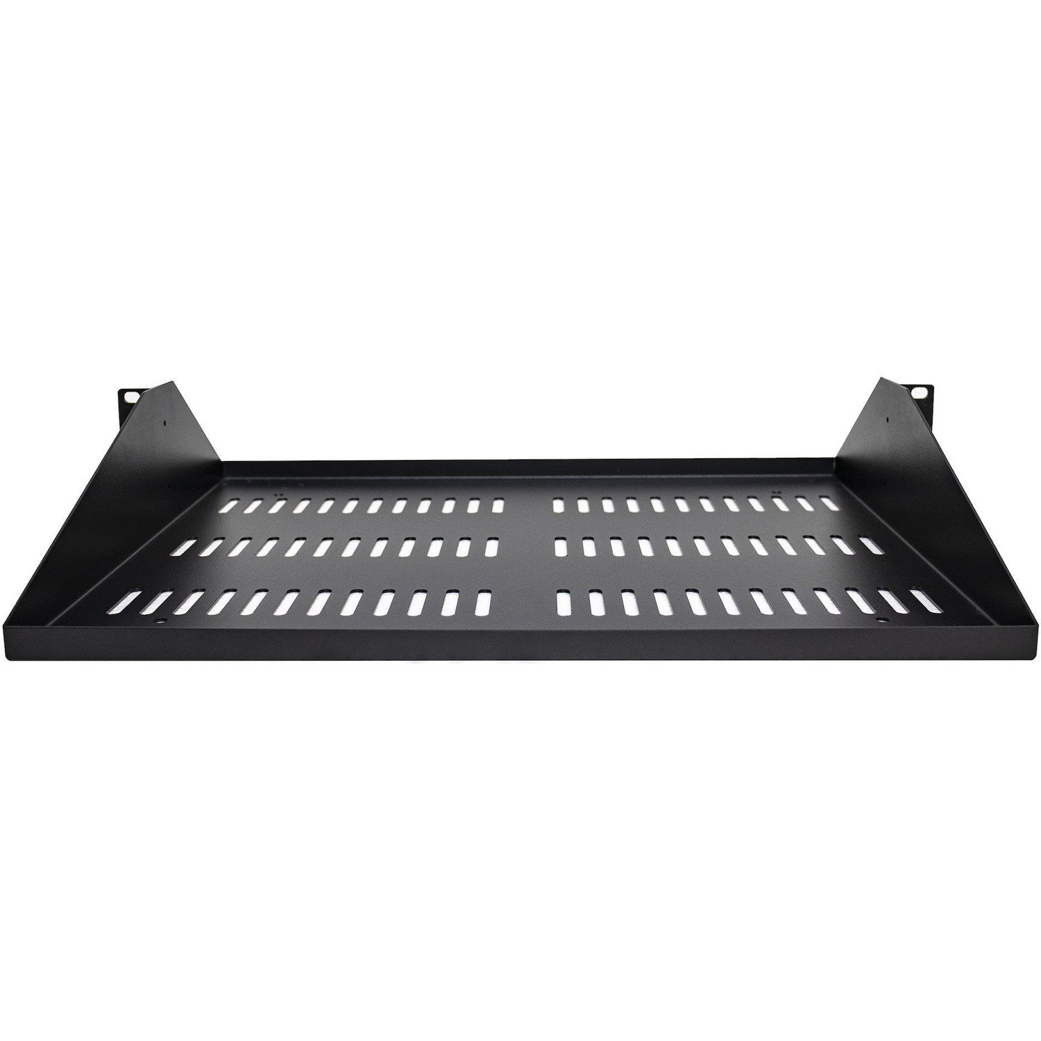 StarTech.com 2U Vented Server Rack Shelf - Center Mount Fixed 14" Deep Cantilever Rackmount Tray for 19" Data/AV/Network w/Cage Nuts