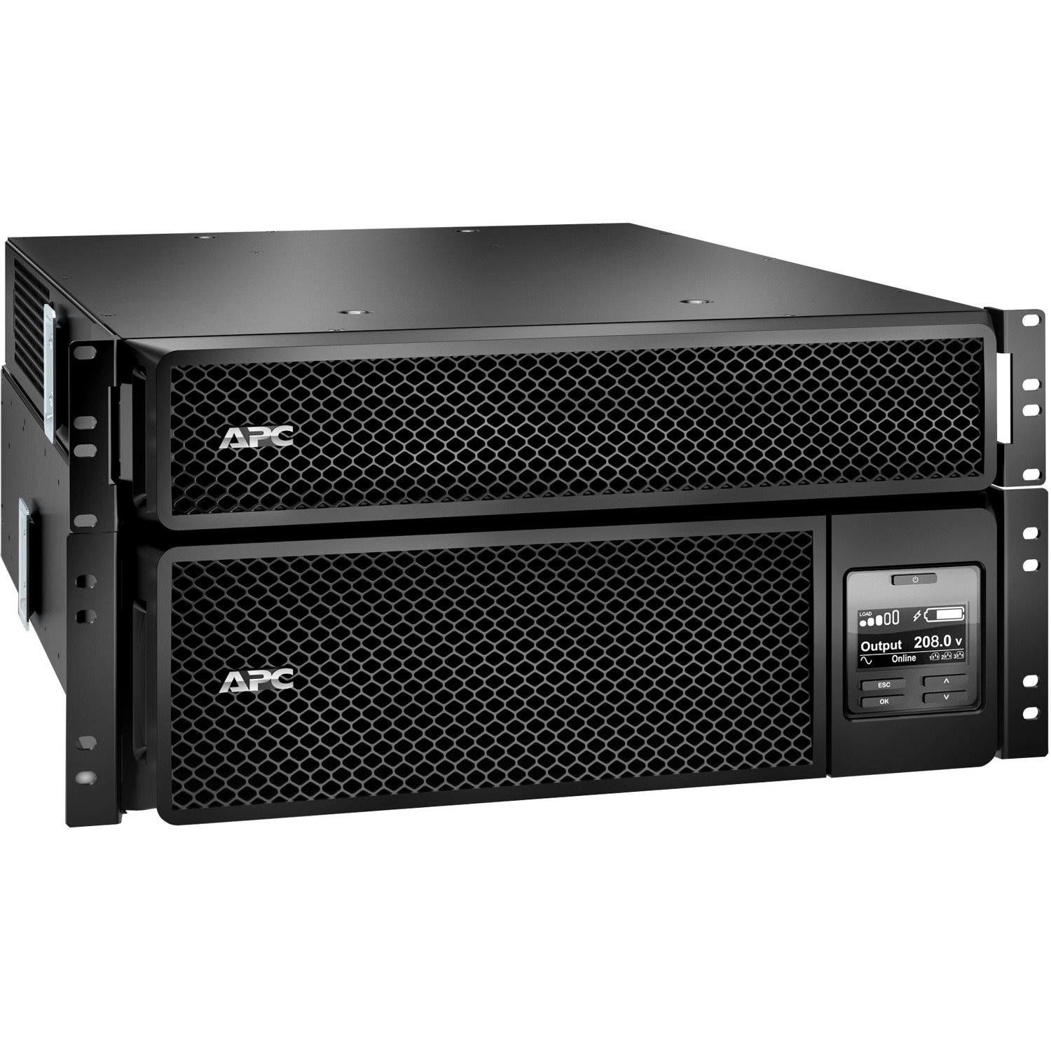 APC Smart-UPS On-Line, 5kVA, Rackmount 5U, 208V, 12 5-20R+2 L6-20R+2 L6-30R NEMA, Network Card+SmartSlot, W/ rail kit, W/ transformer 208V to 120V