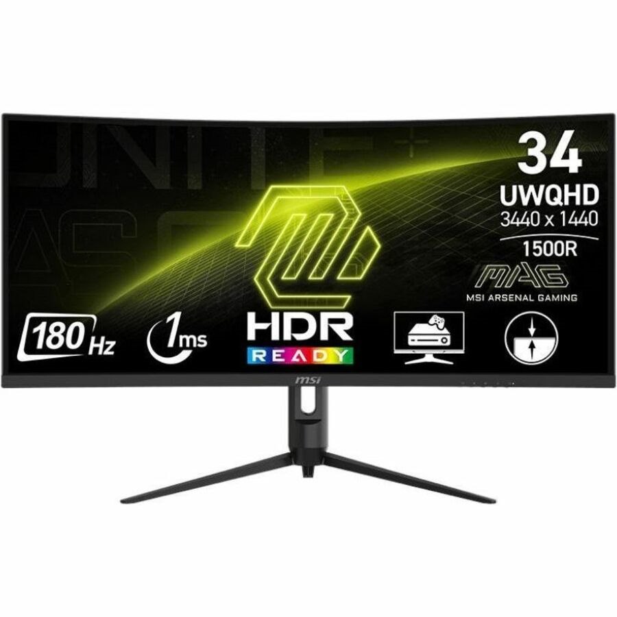 MSI MAG 342CQR E2 34" Class UWQHD Curved Screen Gaming LED Monitor - 21:9 - Black