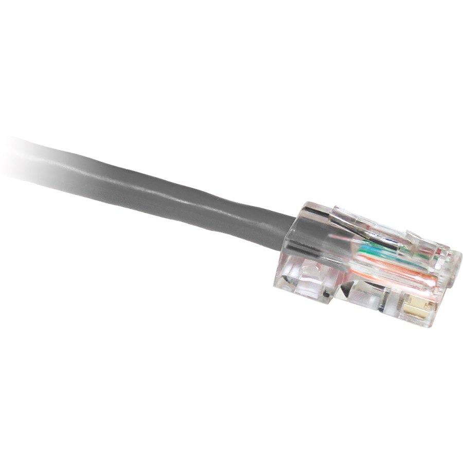 CP Technologies ClearLinks Cat5e Bootless Patch Cable, Light Gray, 10FT