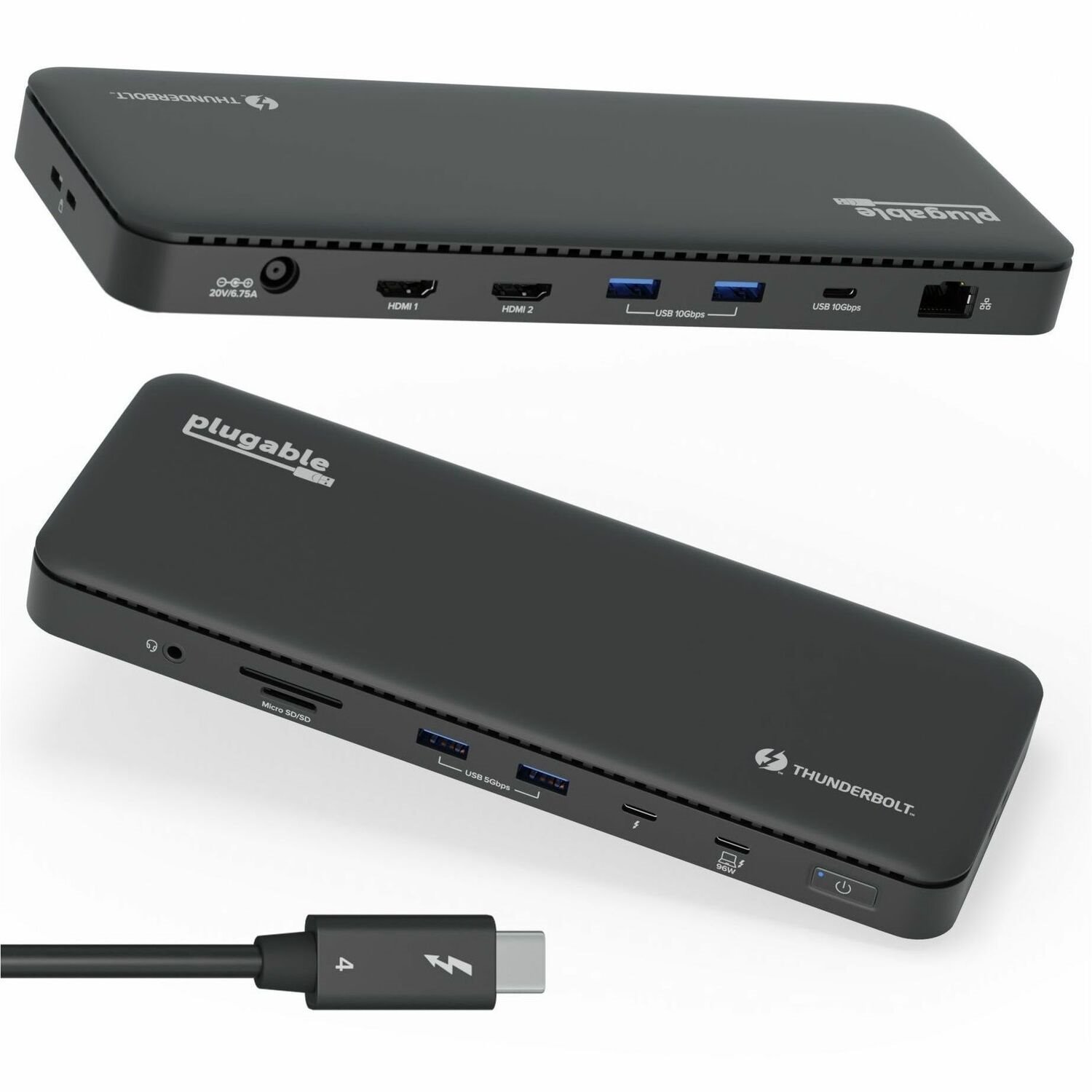 Plugable Thunderbolt 4 Dock with 100W Charging, Thunderbolt Certified