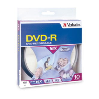 Verbatim DVD Recordable Media - DVD-R - 16x - 4.70 GB - 10 Pack Spindle