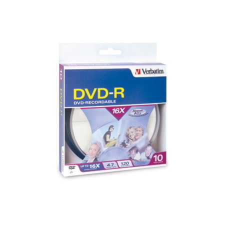 Verbatim DVD Recordable Media - DVD-R - 16x - 4.70 GB - 10