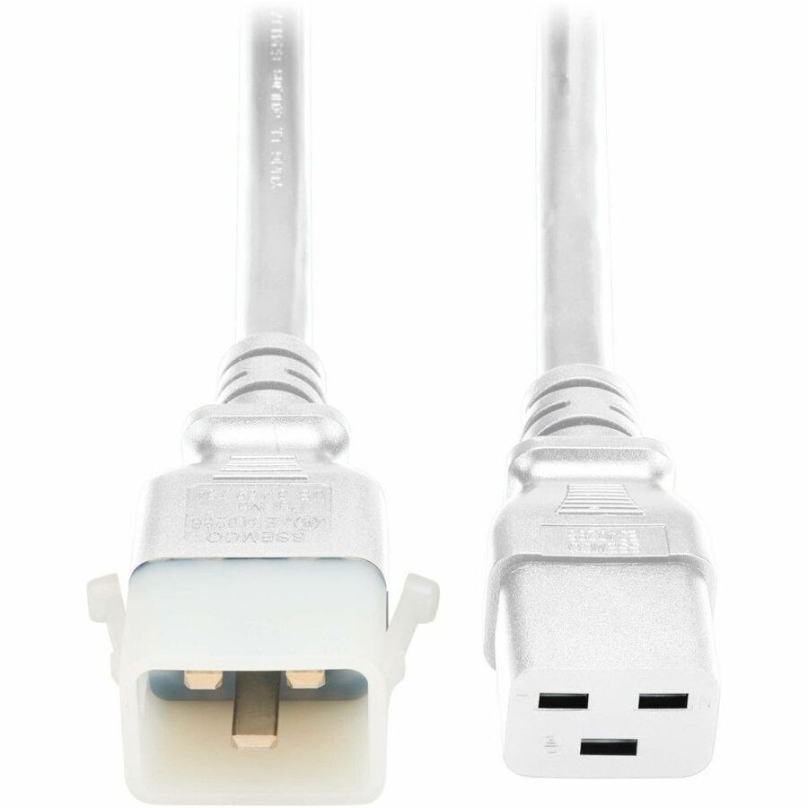 Eaton Tripp Lite Series PDU Power Cords, C19 to P-Lock C20 - Heavy-Duty, 20A, 250V, 12 AWG, 3 ft. (0.9 m), White, 6 Pack