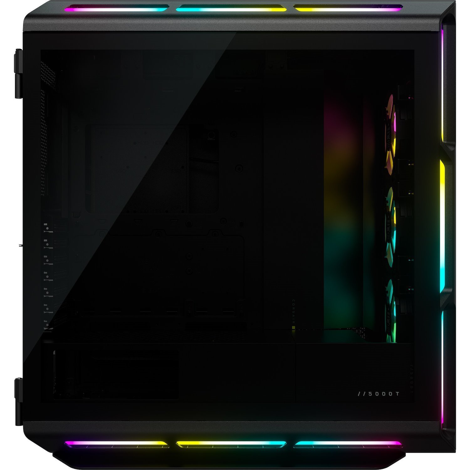 Corsair iCUE 5000T Computer Case - ATX Motherboard Supported - Mid-tower - Tempered Glass, Steel - Black