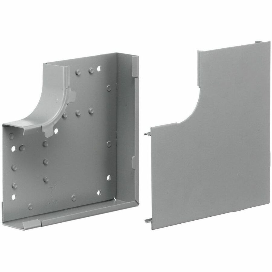 Hubbell Premise Wiring Metal Raceway, Large Radius 90 Degree Flat Elbow, HBL4750 Series, Gray