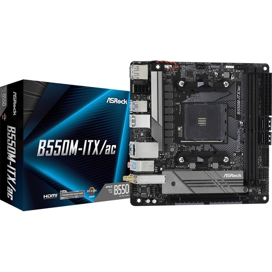 ASRock B550M-ITX/ac Desktop Motherboard - AMD B550 Chipset - Socket AM4 - Mini ITX