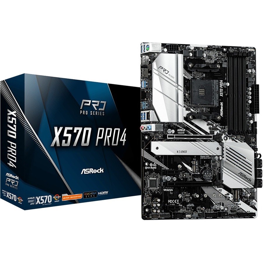 ASRock X570 PRO4 Desktop Motherboard - AMD X570 Chipset - Socket AM4 - ATX