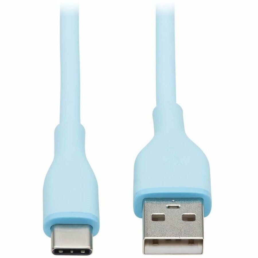 Eaton Tripp Lite Series Safe-IT USB-A to USB-C Antibacterial Cable, USB 2.0, Ultra Flexible (M/M), Light Blue, 3 ft. (0.91 m)