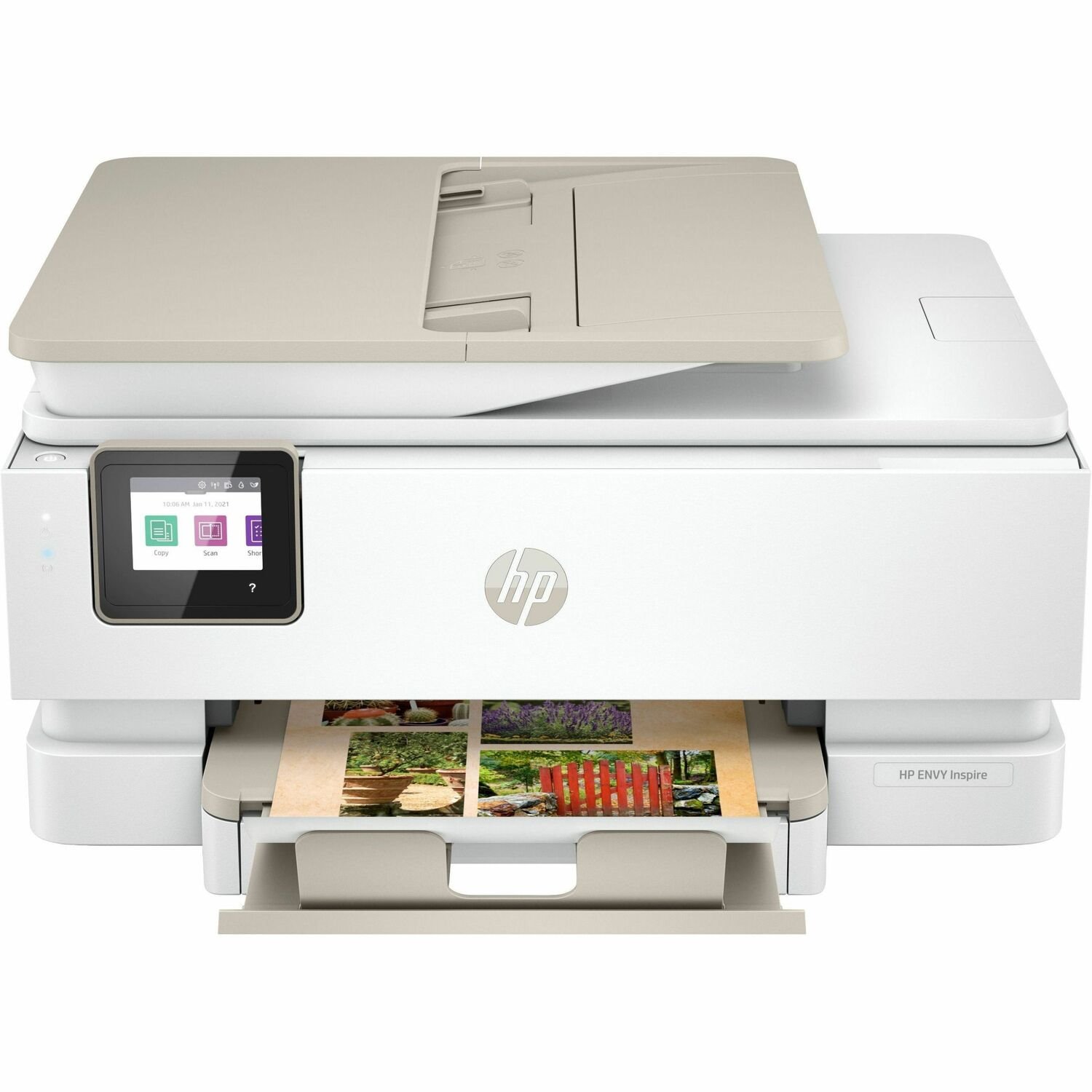 HP ENVY Photo 7975 Wired & Wireless Inkjet Multifunction Printer - Color - White/Light Portobello