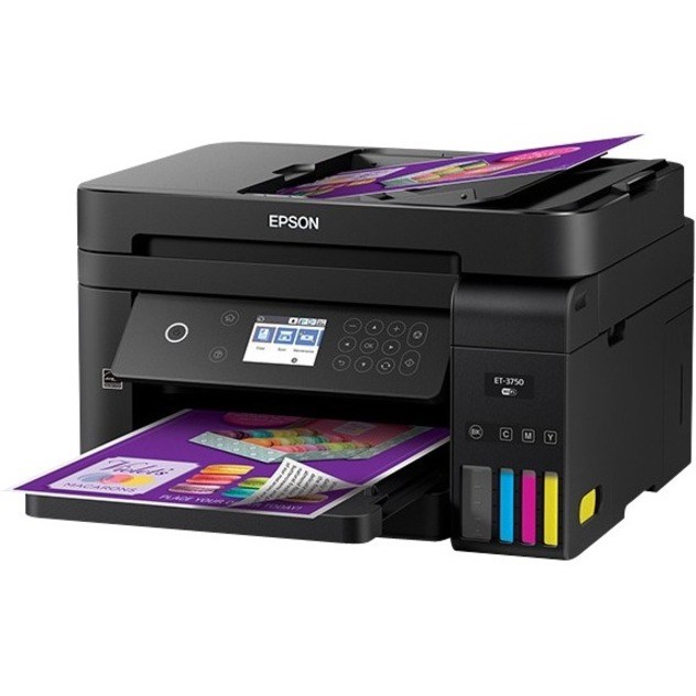 Epson WorkForce ET-3750 Wireless EcoTank Inkjet Multifunction Printer - Refurbished - Color