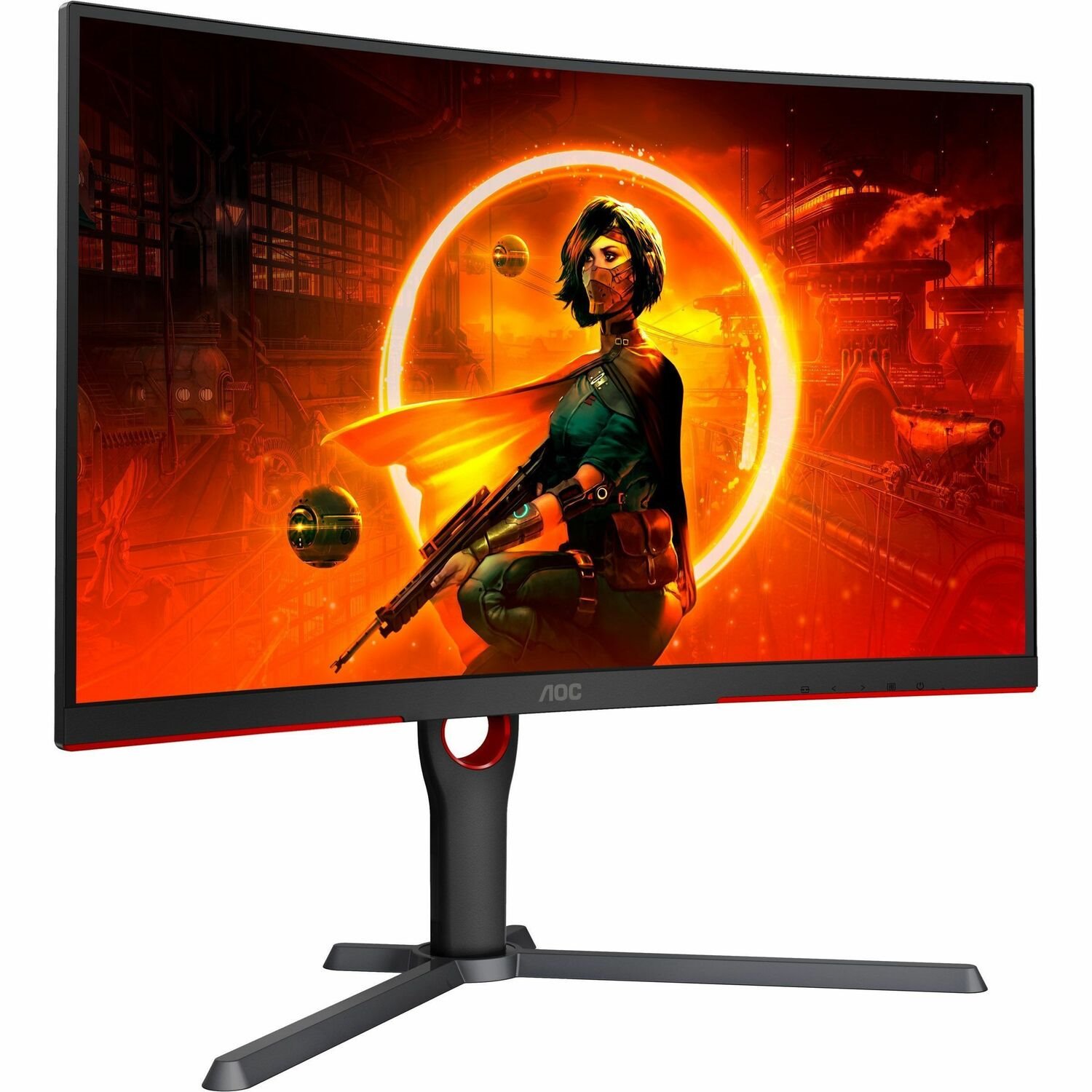 AOC CQ27G3Z 27" Class WQHD Curved Screen Gaming LED Monitor - 16:9 - Black, Red