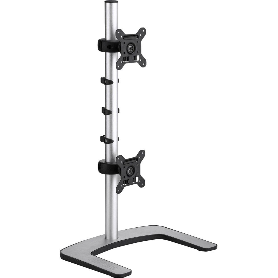 Atdec dual stack or single monitor desk mount - Freestanding base - Loads up to 26.5lb flat or 20lb curved - VESA 75x75, 100x100