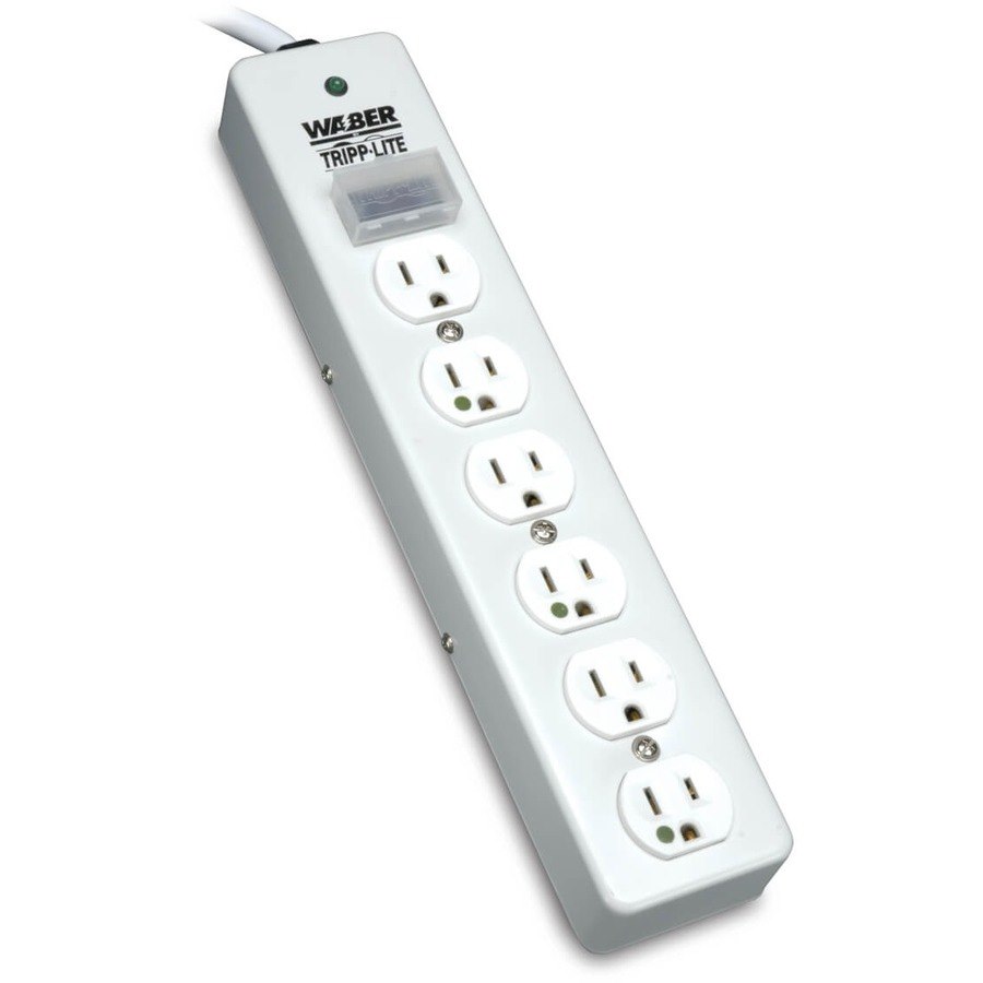 Tripp Lite by Eaton Hospital-Grade Surge Protector with 6 Hospital-Grade Outlets, 10 ft. (3.05 m) Cord, 1050 Joules, UL 1363, Not for Patient-Care Rooms