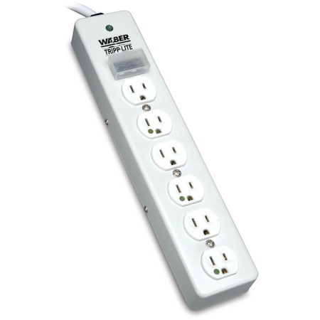 Eaton Tripp Lite Series Hospital-Grade Surge Protector with 6 Hospital-Grade Outlets, 10 ft. (3.05 m) Cord, 1050 Joules, UL 1363, Not for Patient-Care Rooms