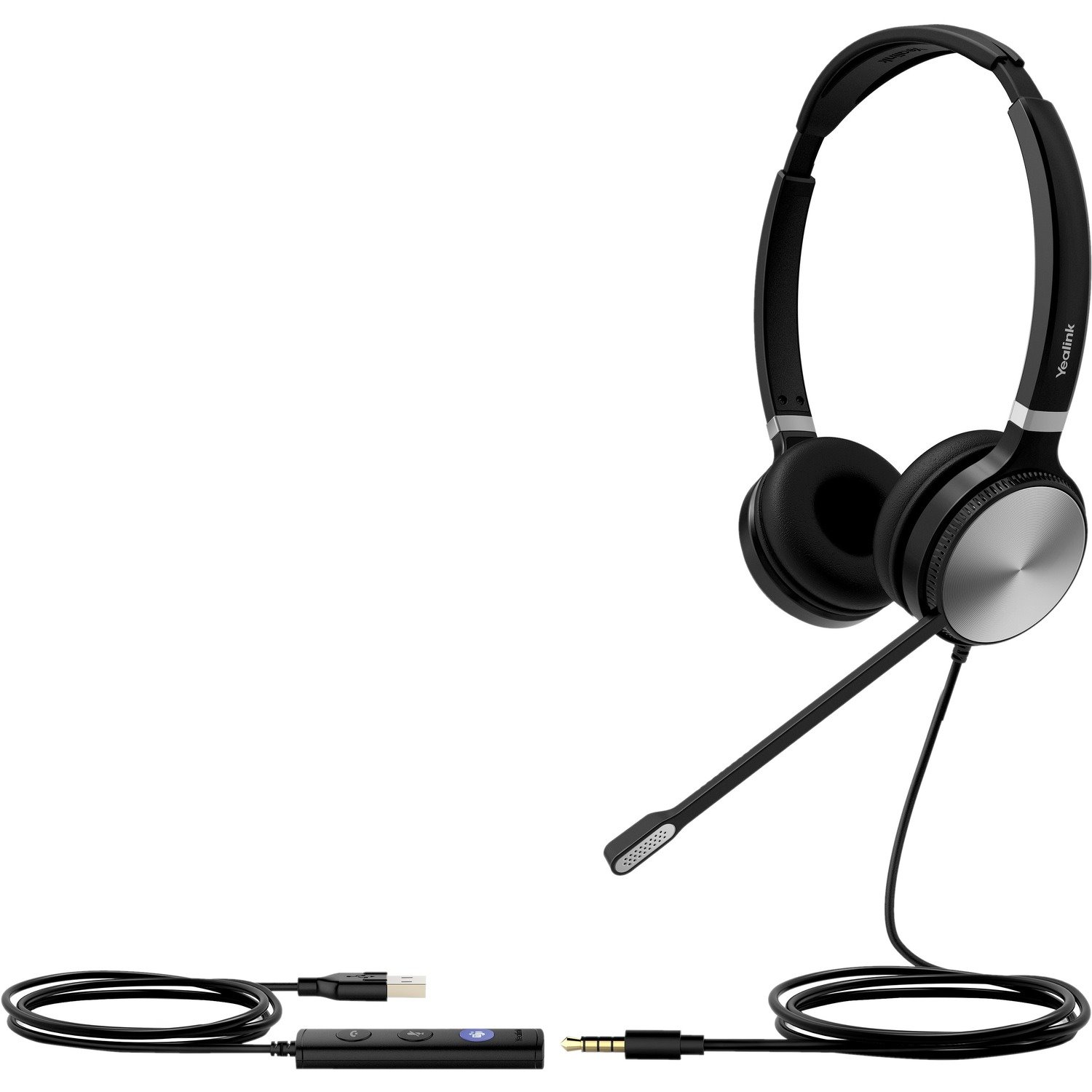 Yealink UH36 Wired Over-the-head Stereo Headset - Black, Silver