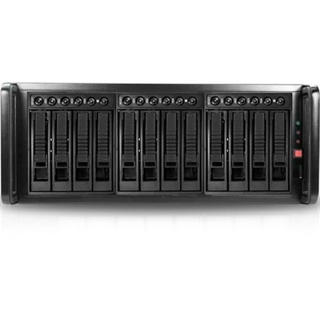 RAIDage JAGE412MSBK Drive Enclosure 12Gb/s SAS, SATA/600 - Mini-SAS HD Host Interface - 4U Rack-mountable - Black