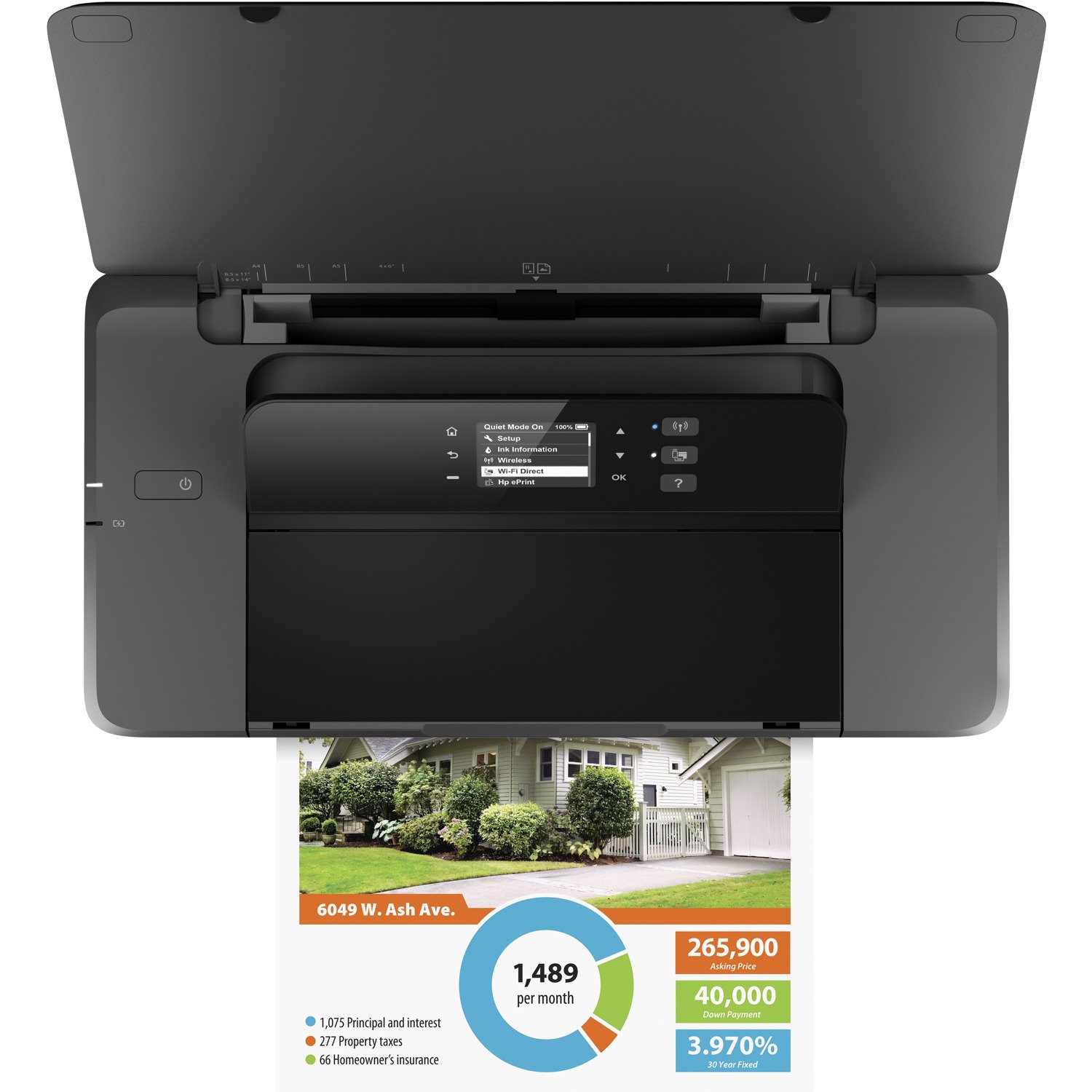 HP Officejet 200 Portable Inkjet Printer - Color