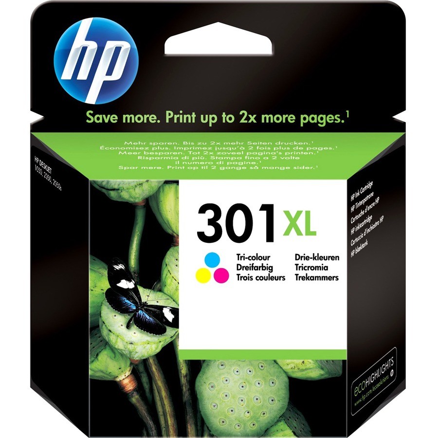 HP 301XL Origineel Hoog Rendement Inkjet Inktcartridge - Tri-color Verpakking