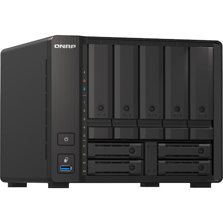 QNAP TS-H973AX-32G 9 x Total Bays SAN/NAS Storage System - 5 GB Flash Memory Capacity - AMD Ryzen V1500B Quad-core (4 Core) 2.20 GHz - 32 GB RAM - DDR4 SDRAM Tower
