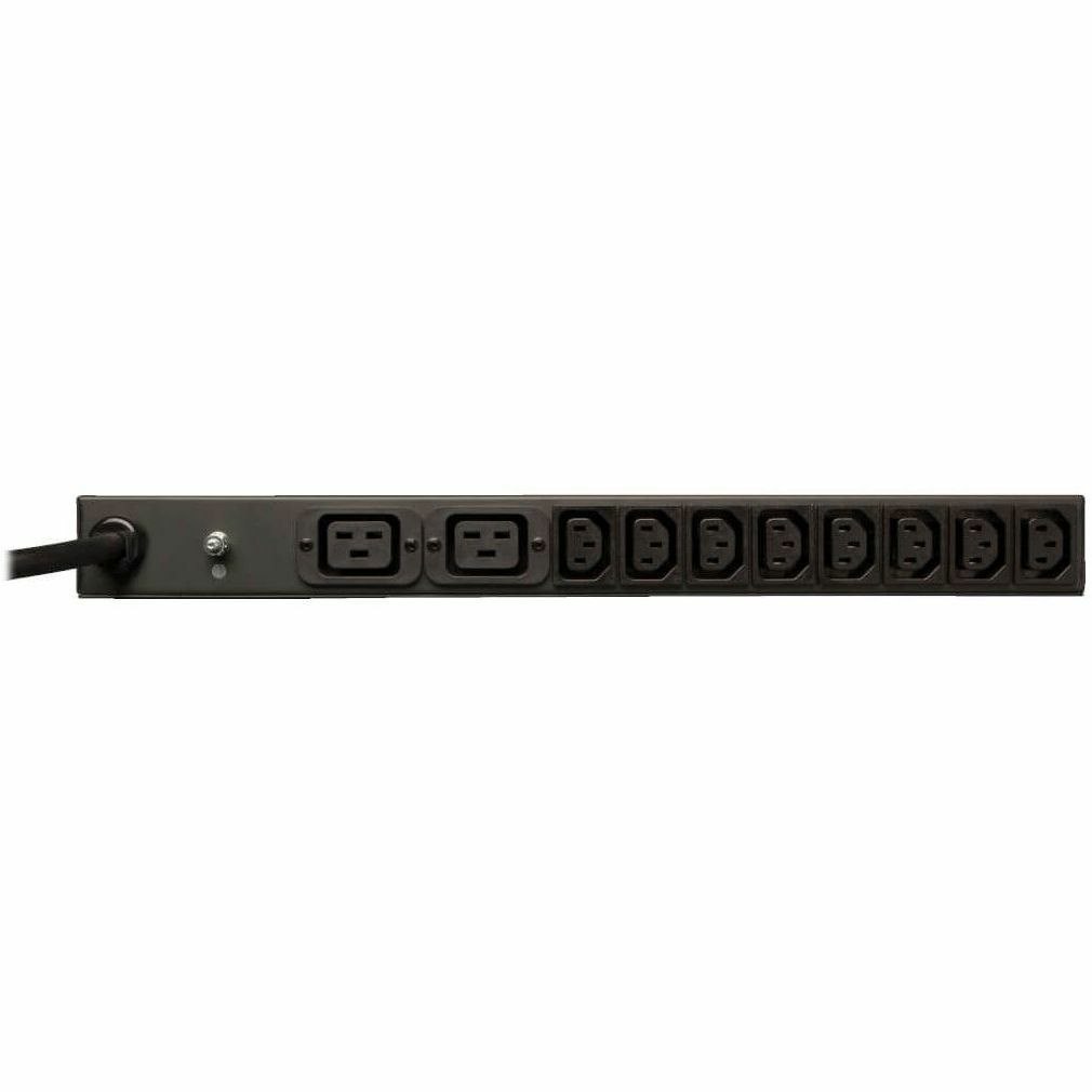 Eaton Tripp Lite Series 3.8kW Single-Phase 208/240V Basic PDU, 14 Outlets (12 C13 & 2 C19), NEMA L6-20P Input, 15 ft. (4.57 m) Cord, 1U Rack-Mount