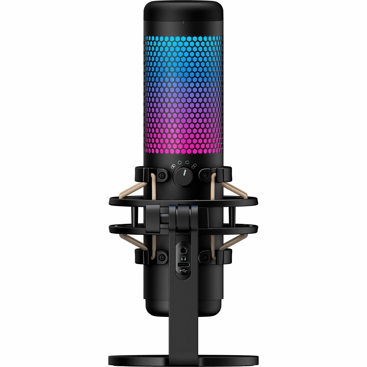 HyperX QuadCast 2 Wired Electret Condenser Microphone for Recording, Gaming, Live Streaming, Podcasting, Content Production - Grey