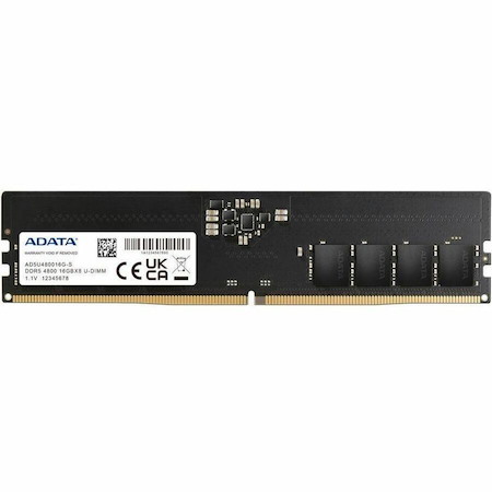 Adata AD5U480016G-S RAM Module for Desktop PC - 16 GB (1 x 16GB) - DDR5-4800/PC5-38400 DDR5 SDRAM - 4800 MHz - CL40 - 1.10 V