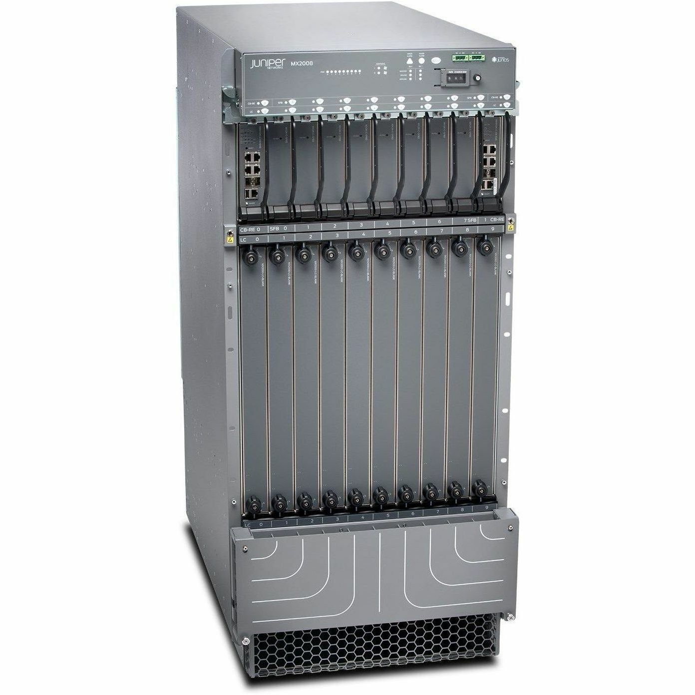 Juniper 10 Slot Mx2008 Chassis, Premium Bundle With Redundant Routing Engine, Sfbs, Fan Trays